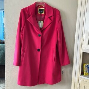 NWT striking pink Sam Edelman women’s wool over coat.